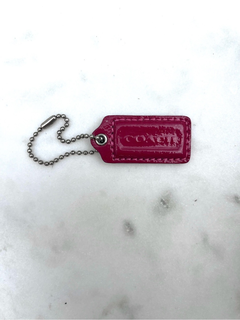 Coach Vintage Patent Hang Tag Cranberry Red
